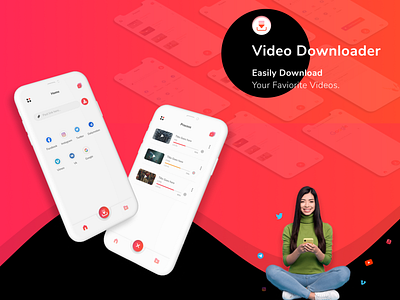 Video Downloader App - UI Concept app banner design figma design poster ui ui concept ux video downloader
