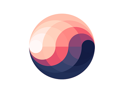 Sunset & Wave branding geometry logo sunset waves