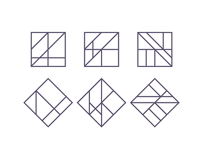 Square division - sketches geometry icon ideas illustration