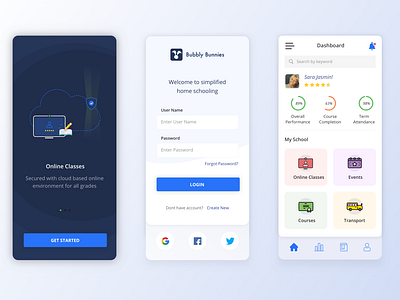 School App For Mobile Login Dashboard By Logesh On Dribbble