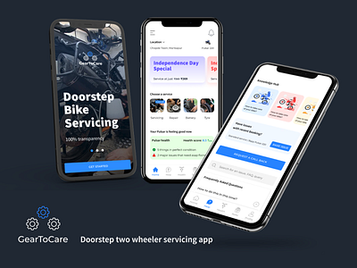 Designing Doorstep 2-Wheeler Servicing Experience- GearToCare app design ui uidesign uiux ux uxdesign