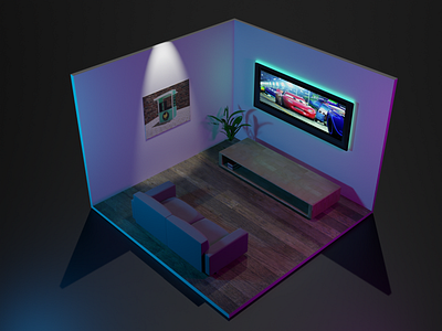 Relaxing Room - 3D Ilustrtion Design 3d blender design illustration rander room
