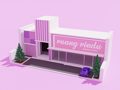 Ruang Rindu - 3D Ilustration Design 3d beauty blender ilustration office pink render