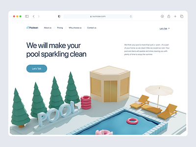 Pool Cleaning Website - 3D Concept cleaning