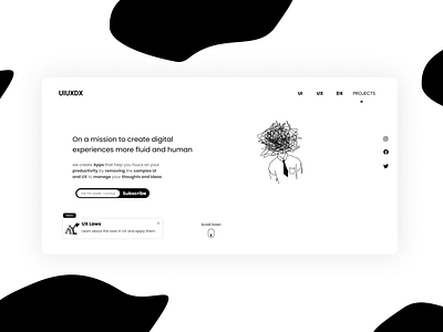 UIUXDX startup landing page