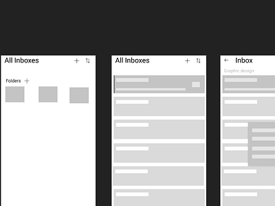 Email app wireframe UI branding collection collections design dribbble inspirational murals share shots ui uiuxdx ux website