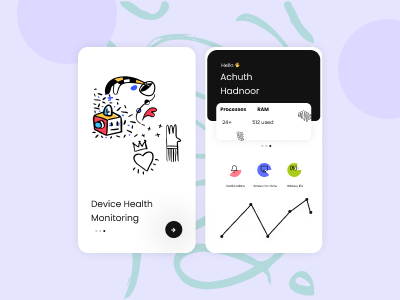 Device health app UI concept