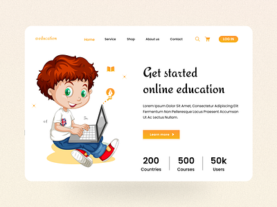 Online education landing page branding design illustration ui ui ux ux web design