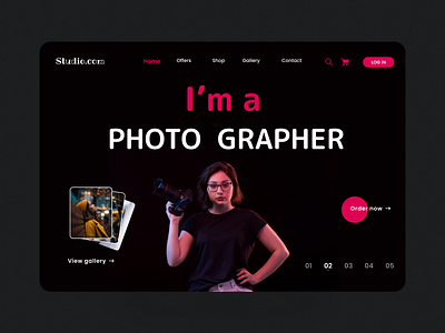 Photographer landing page design logo ui ui ux ux web design