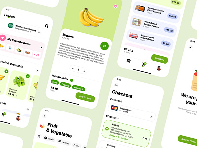 Froosh - Fresh Food Delivery app cart colors food groceries mobile product ui ux