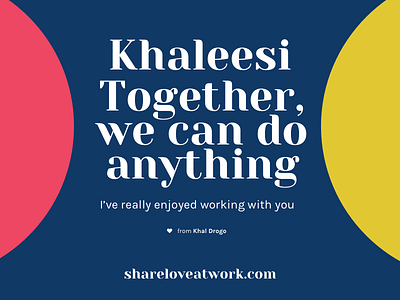 Khaleesi & Khal Drogo | Share Love At Work