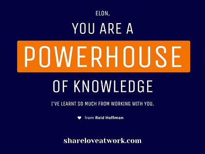 Reid Hoffman &  Elon Musk | Share Love At Work