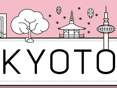 Pikkabox Kyoto cities illustration japan kyoto print design travel