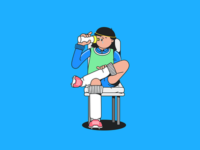 Super sub character flat illustration outline world cup