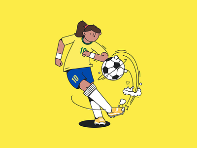 Playmaker character character design flat illustration outline world cup