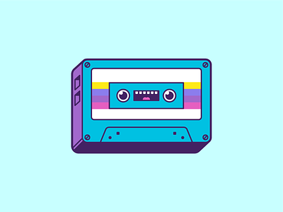 Happy cassette cassette music retro sticker