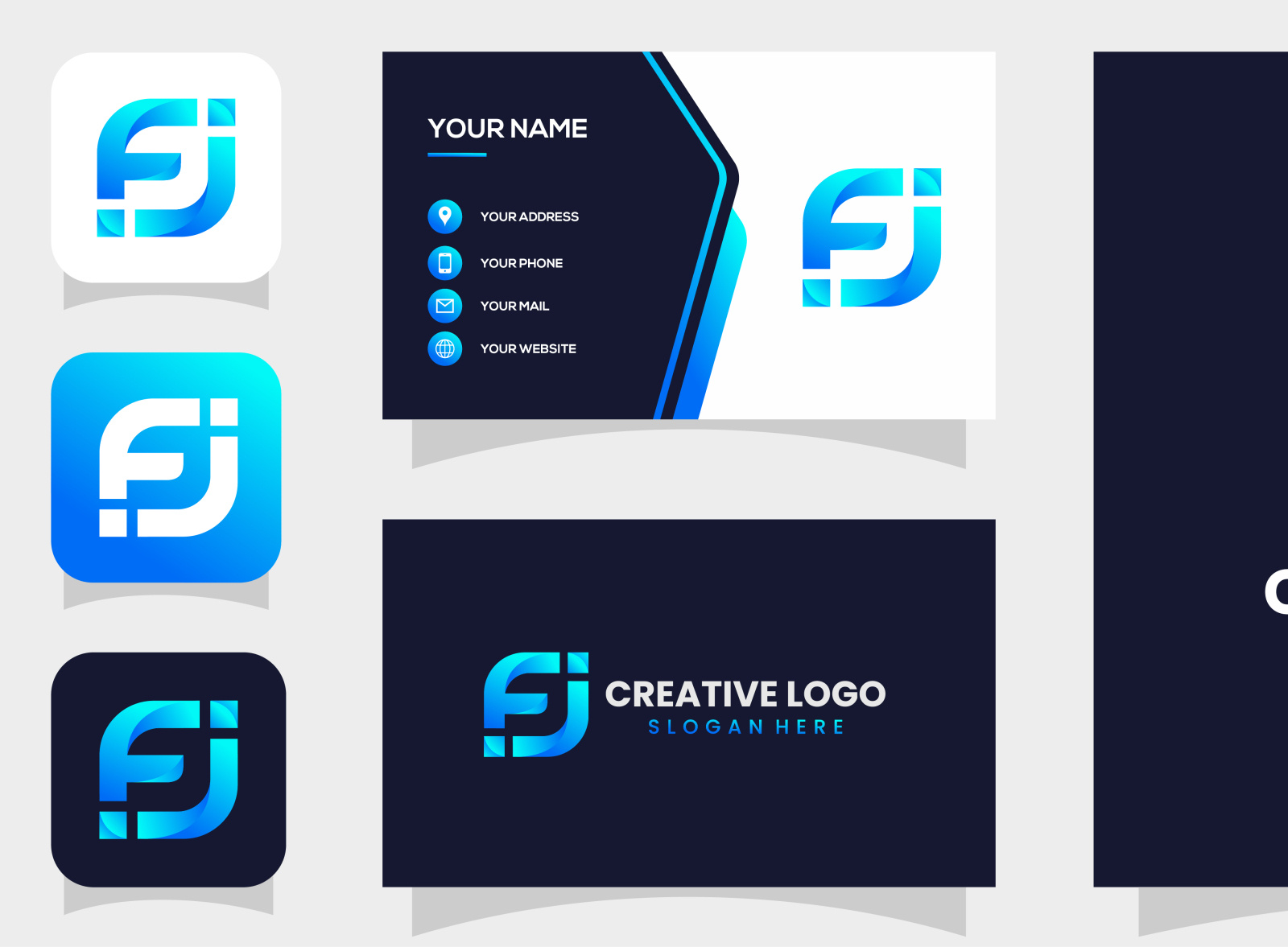 vector graphic from initial F and J with a modern style and eye by