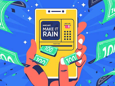 Making it Rain 100 atm blog card dollars finance header illustration money money app rain rupees