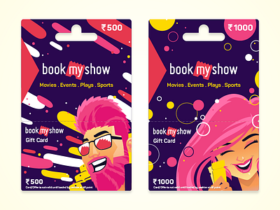 BookMyShow Gift Card redesign card gift illustration mockup