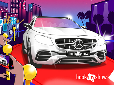 Banner Illustration for a luxury car ride