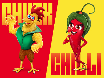 CHUCK and CHILLI art character design food illustrations illustration packaging realistic