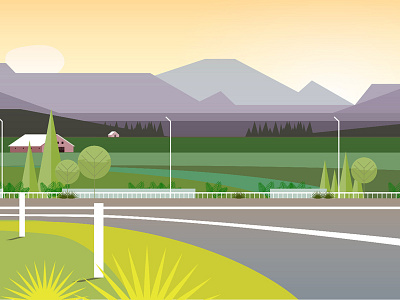 Game Background art background art countryside flat illustration game game art highway illustration