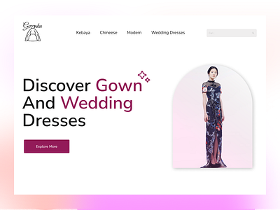 Gownku - Wedding Dress & Gown Web branding couture design e commerce fashion ui web wedding dress