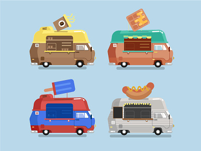 Classic Food Truck for Freepik flat food vector