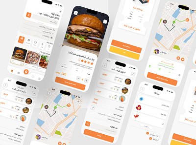 mobile food ordering platform burger design designsystem figma food foodordering foodplatform freelance freelancer graphic design iran prototype tehran ui ui designer uidesigner userflow ux wireframe xd