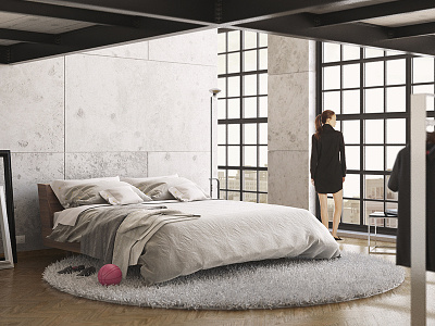 Hello Dribbble! 3d 3d modeling first shot hyperrealism industrial interior design loft rendering