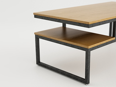 Ossington coffee table – iron&wood 3d coffee table iron reality rendering table wood