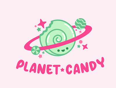 Planet Candy Logo branding candy cartoon design graphic design ill illustration logo planet typography ui vector