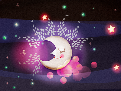 Moon & Stars illustration illustration illustration for animation illustration moon illustration psd illustration stars illustration vector