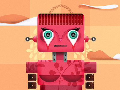 Sad Robot colorful illustration illustrations illustrator robot sad