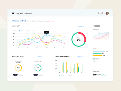 Scrum Team Dashboard charts clean ui daily ui dashboard dashboard ui data data visualization data viz diagrams dribbble engineering interaction interaction design numbers progress scrum team ui ui ux uidesign