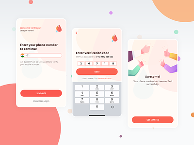 Phone Number Verification - Interaction Design app app design daily ui drops feedback illustration interaction design interface ios app ui ux design medical mobile number verification otp product design success ui ui design user experience ux visual design