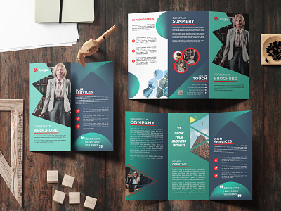 Tri-fold Brochure Design | Company Profile branding brochure brochure design company profile design flyer flyer design template flyer template graphic design illustration tri fold brochure trifold brochure vector