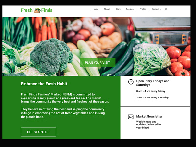 Farmer's Market Hero Page design hero page ui ux