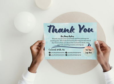 Thank You Card - Pastel & Abstract Watercolor Paint Bundle 3 branding canva canva template thank you card thank you design template