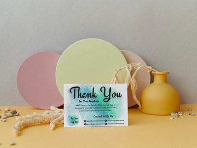 Thank You Card - Watercolor Paint Stain Bundle 1 canva canva template design splash splatter thank you card thank you design template watercolor