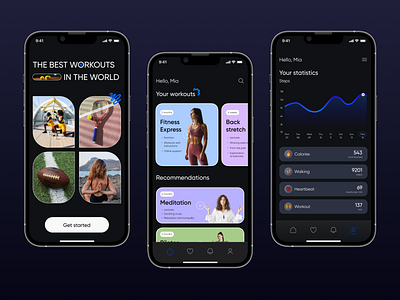 Fitness - Mobile App challenge crossfit design exercise figma fitness fitness ui gym app health interface mobile mobile app mobile fitness app popular sport trainer ui ux workout