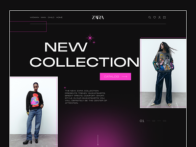 Zara - Fashion concept beauty celebrity collection concept dark design eccomerce fashion figma glamour interface modern shop ui uitrends ux web design zara