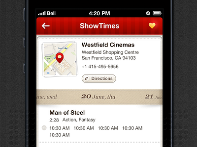 Showtimes Movie - iOS/Android android app application bangalore cinemas i2fly india ios iphone movie shows ui