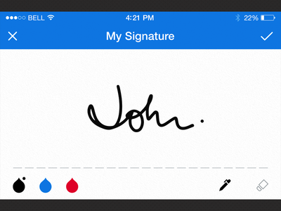 Draw Your Signature app draw gui ink ios ios7 iphone pen sign signeasy ui ux