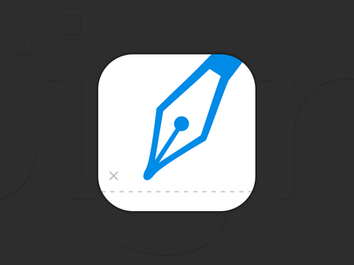 App Icon android app blue icon ios ios7 ipad iphone sign signature signeasy ui