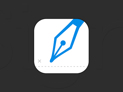 App Icon android app blue icon ios ios7 ipad iphone sign signature signeasy ui