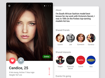 User Profile android app bio dating ios iphone location mobile profile social ui ux