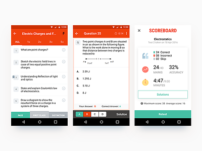 Education App android app education mobile learning school exams scoreboard stats study ui user interface ux