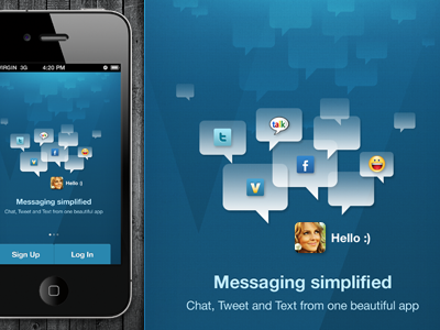 Login- iOS/iPhone application bangalore blue chat design i2fly india ios iphone login mobile register sign up social treevivek ui vivek walkthroughs