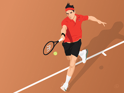 Rogere it_ Roland Garros design digital art digital sketch federer french open illustration minimal minimal art roger roland garros tennis tennis illustartion tennis poster